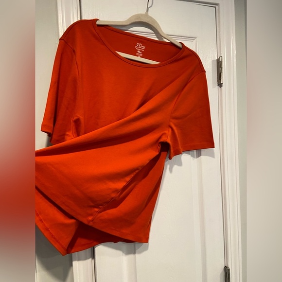 NWOT J. Crew Size 3X Perfect Fit Tee Shirt Short Sleeve Cotton Crew Orange - Picture 7 of 11